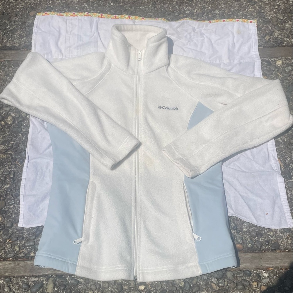 Columbia White and Blue Performance Jacket women’s size S
